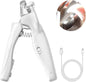 Pet Nail Clipper with LED Light for Dogs & Cats, Rechargeable Nails & Claws Trimmer Grooming, Safe Professional Trimming Tool with Nail Trapper & Free Nail File, Quick-Sensor Razor Sharp Blades - PuriLite