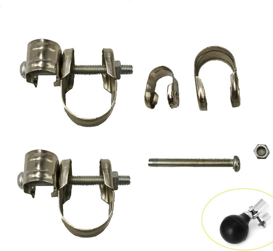 YehVeh 3 Set Bike Bugle Horn Mounting Clips Heavy Duty Handlebar Metal Clamp Braket Mount Screws for Bicycle Bell Air Horns Golf Cart Honking Squeeze Loudspeaker - PuriLite