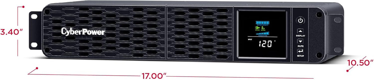 CyberPower CP1500PFCLCD PFC Sinewave UPS System, 1500VA/1000W, 12 Outlets, AVR, Mini Tower, Black - PuriLite