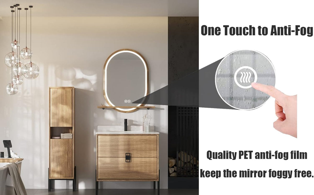 DP Home LED Lighted Bathroom Vanity Wall Mirror with Touch Button, Dimmable, Vertical & Horizontal Mount Mirrors 70 x 32 in E-N031-7032-TS Wall Mounted Makeup LED Vanity Mirror - PuriLite