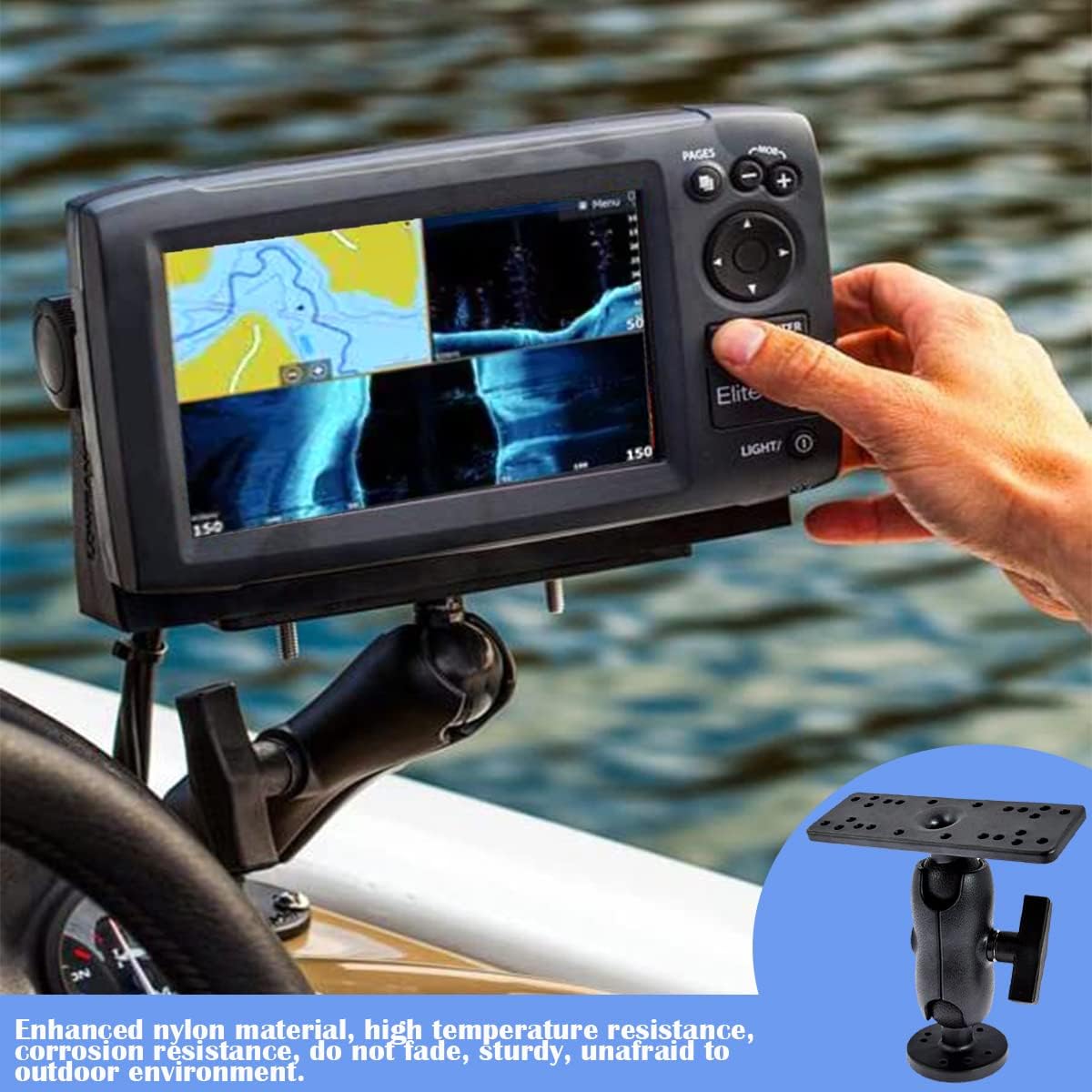 YOLUFER Finder Mount Bracket Holder Rack Universal 360° Adjustable Kayak Mounting Base for Boat Canoe Fishing Accessories - PuriLite