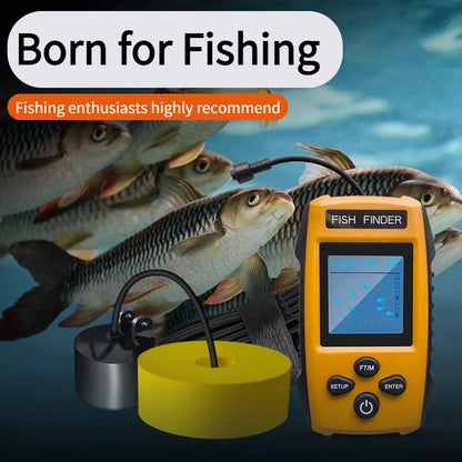TL88 Fish Finder With Sonar Sensor Transducer, LCD Display, Portable for Boat and Ice Fishing, Handheld Depth Finder Kit - PuriLite