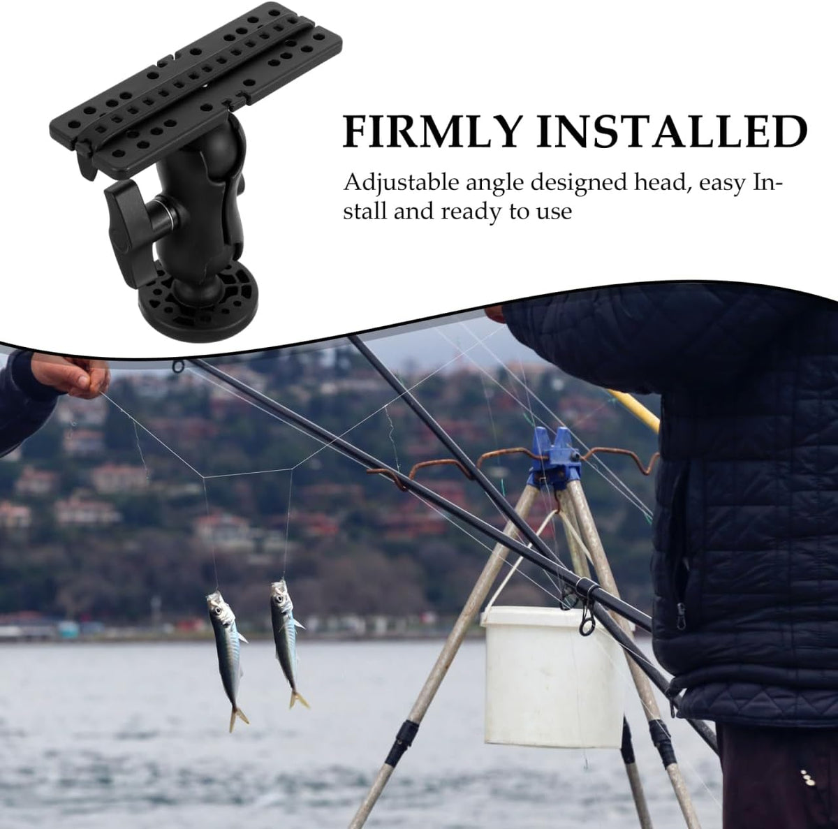 Multifunctional Fish Finder Rack Platform Adjustable Fish Finder Bracket for Kayak and Boat Navigation Easy Install Nylon and Silicone Holder - PuriLite