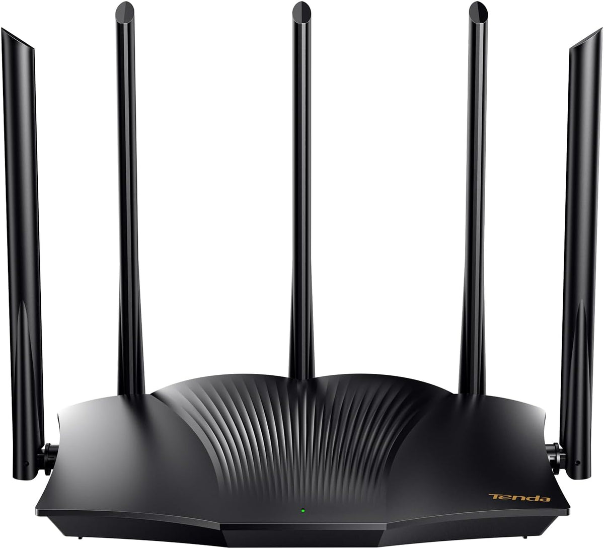 Tenda AX3000 WiFi 6 Gaming Router Dual Band Gigabit Wireless Router for Home, Long Range Coverage with 5 * 6dBi High-Gain Antennas, High Speed with 4 Gigabit Ports, Support WPA3, VPN(RX12Pro) - PuriLite