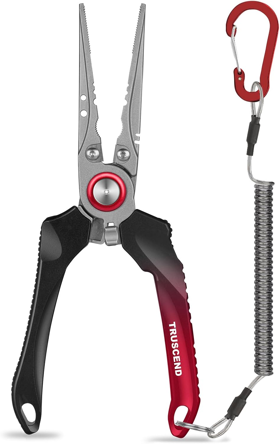 TRUSCEND Lockable Handy Fishing Pliers with Innovative Ergonomic Handle, Saltwater Corrosion Resistant Teflon Coated Fishing Tool, Multi-Function Fishing Gear with Mo-V Cutter, Amazing Fishing Gift - PuriLite