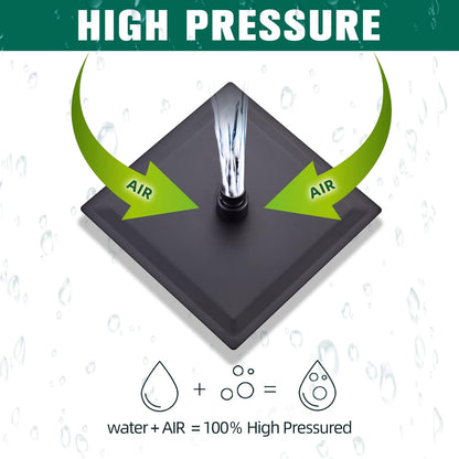 LCEVCGK Shower Faucet Set Complete Matte Black Shower System with 8 inch Square Rainfall Shower Head 3-Function Handheld Shower Waterfall Bathtub Spout Rain Shower Combo Set Bathroom Wall Mounted - PuriLite