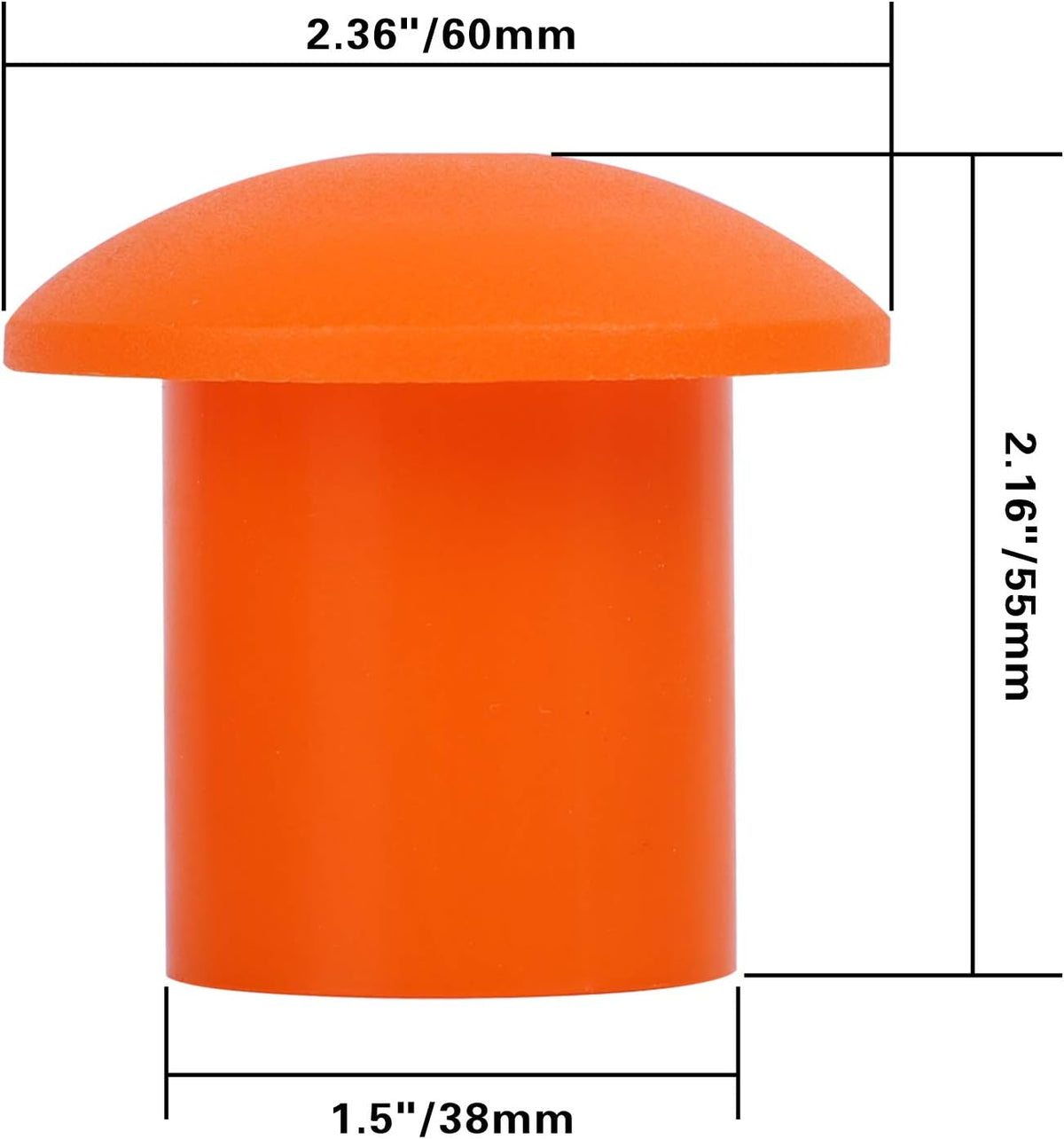 KEILEOHO 100 PCS Orange Plastic Mushroom Rebar Caps - Size #3-#7, 10M - 25M - PuriLite