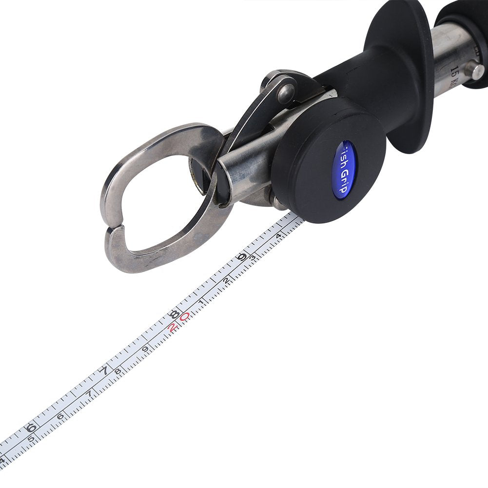 Fishing Gripper Fish Lip Grip Fish Grabber Fish Holder with 1M Tape Measure 15KG Weighting Scale Fishing Tackle Tool with Weight Scale - PuriLite