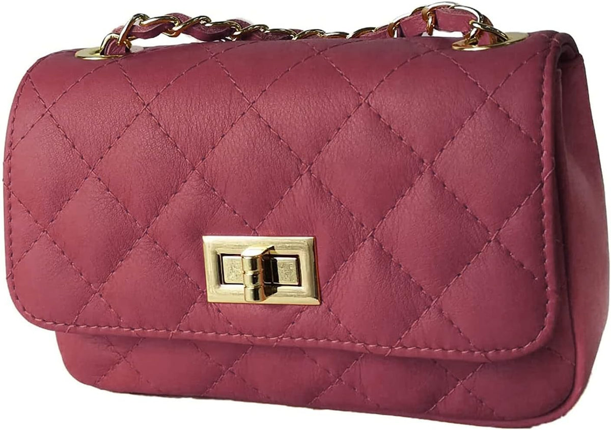MamaMilano Women/Girls Italian Handmade Genuine Leather Cleo Shoulder Bag/Purse/HandBag/Totebag with Shoulder Strap - PuriLite
