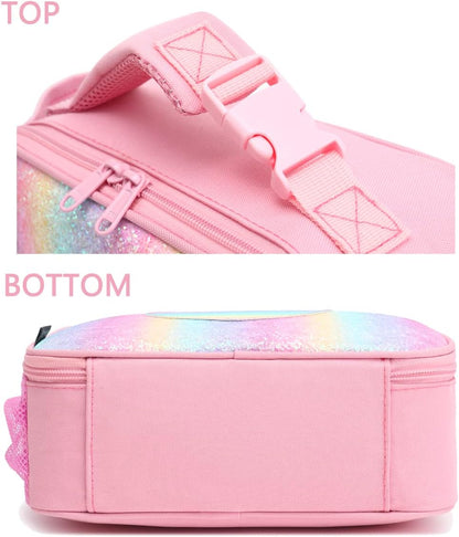 FlowFly Kids Lunch Box Insulated Soft Bag Mini Cooler Back to School Thermal Meal Tote Kit for Girls, Boys, Black - PuriLite