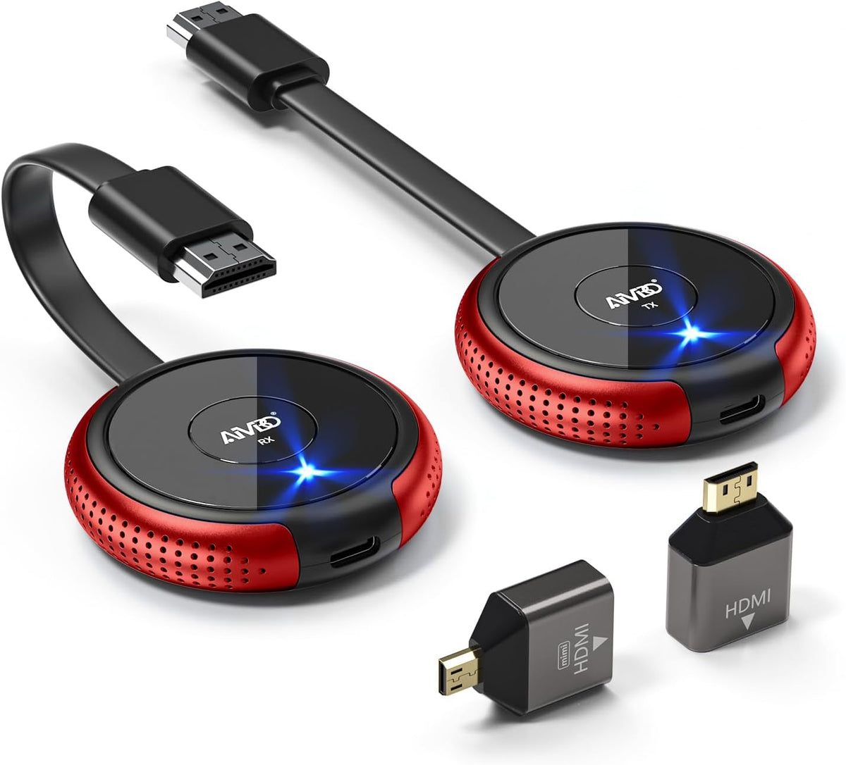Wireless HDMI Transmitter and Receiver Kit, AIMIBO 4K Wireless HDMI Extender Smooth 5G Video/Audio for Laptop, Cable Box, Camera, Phone, Football Live Streaming to Monitor, Projector, HDTV -165FT/50M - PuriLite