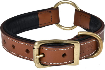 DowgClub | Genuine Leather Dog Collar | Full Grain, Heavy Duty | Comfortable, Strong | Best for Pups, Small, Medium & Large Breeds | Pink, Brown, Black, Tan - PuriLite