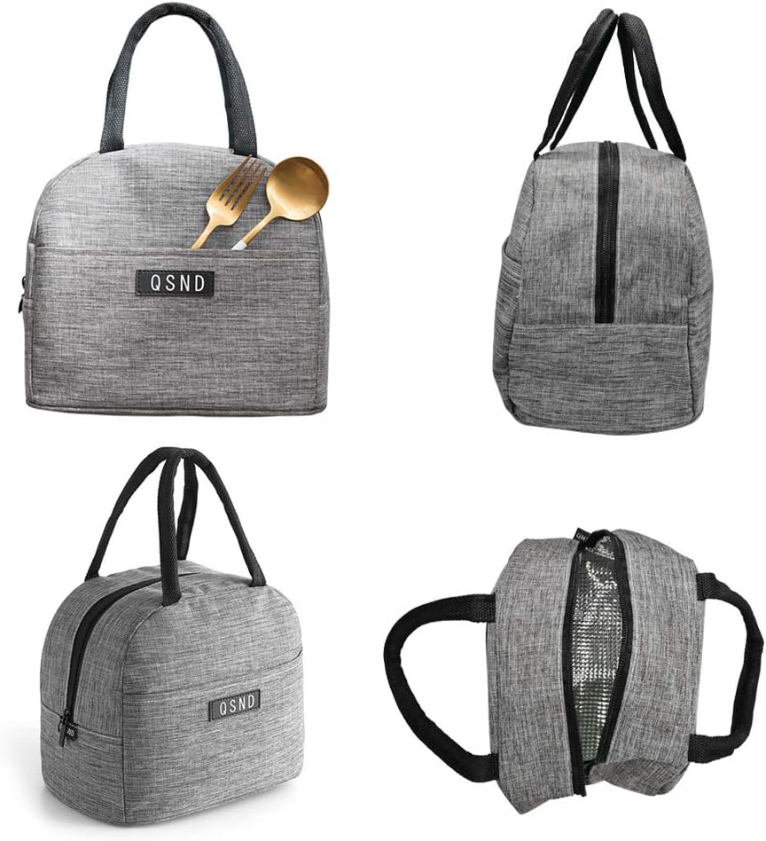 HiPretty 2 Pack Lunch Bags, Insulated Tote Boys Girls Lunch Box, Freezable Leakproof Lunch Bag for Women Men and Kids (Gray, Green) - PuriLite