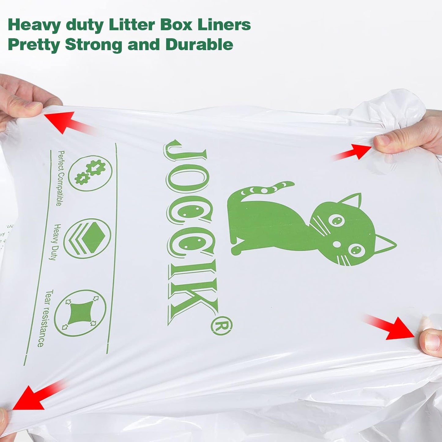 Cat Litter Box Liner Bags Compatible with Self-Cleaning Litter Box Robot 100 Pack, Waste Drawer Liners Heavy Duty White 9-11 Gallons Replacement Bags - PuriLite