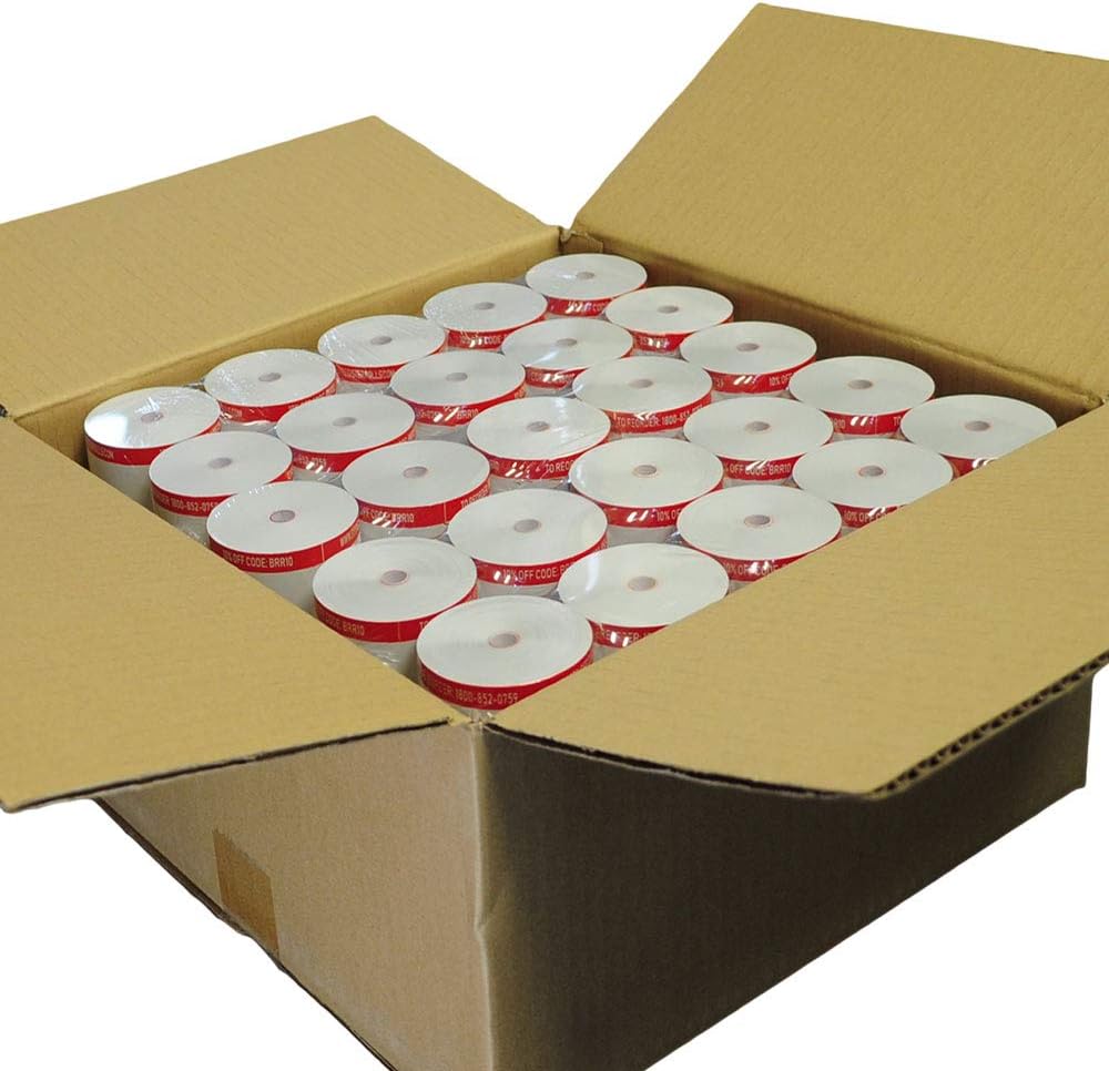 (50 Rolls) 2 1/4 x 50 Thermal Paper Receipt Rolls 2.25 x 50 ft POS Cash Register fits All Credit Card Terminals - PuriLite