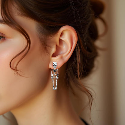 Halloween Earrings Skeleton Skull Dangle BOO Ghost Witch Tassel Terror Knife Earrings - PuriLite
