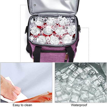Lunch Bag Women Insulated Lunch Box for Work, Purple Expandable Large Lunch Bags, Leakproof Double Deck Lunch Box Cooler Bag（Purple） - PuriLite