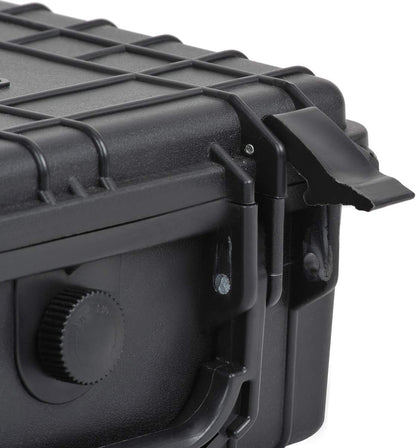 MEIJIA Portable Waterproof Protective Hard Case,Camera Case with Customizable Fit Foam Inserted, Elegant Black (9.17"x 7.56"x4.33") - PuriLite