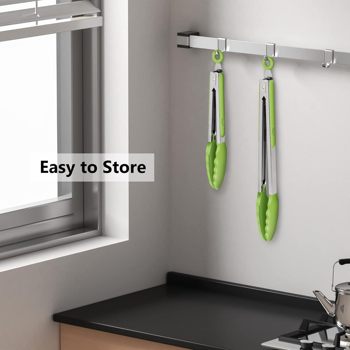 Purilite Select Silicone &amp; Stainless Steel Kitchen Tongs - PuriLite