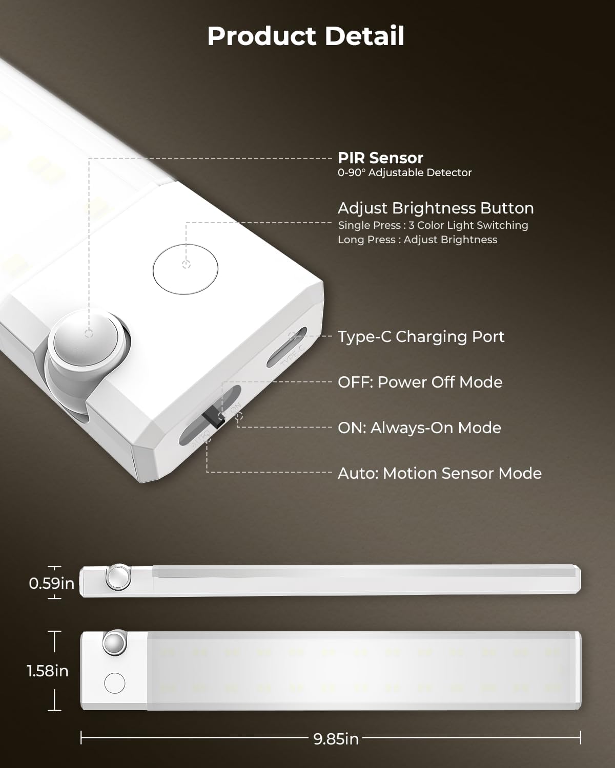 Purilite Select Motion Sensor Cabinet Light - PuriLite