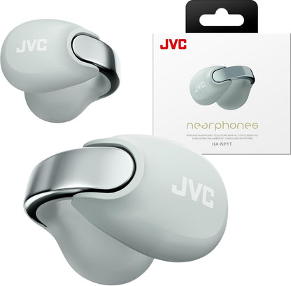 JVC nearphones Open Ear-Cuffs Wireless Headphones with Clasp Mechanism, Multipoint, Single Ear use, BT 5.3, Long Battery Life (up to 24 Hours) - HA-NP1T-A Teal Blue - PuriLite