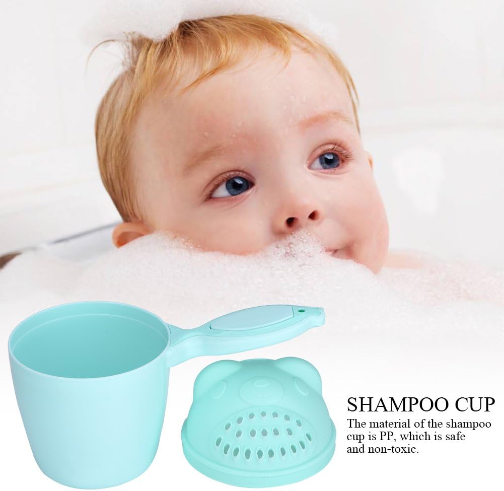 Baby Bath Rinse Cup, Detachable Baby Shampoo Rinser Kid Wash Hair Bathing Flusher for Baby Tub(Green) - PuriLite