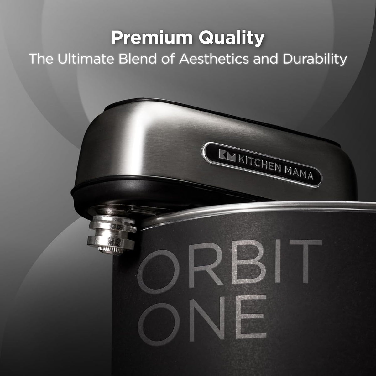 Kitchen Mama Orbit One Stainless Steel Rechargeable Electric Can Opener: Hands-Free, USB-C Charging, Automatic Stop, Smooth Edge, Safety, Blade for Large Cans, Heavy Duty, Soda Can and Pop Can - PuriLite