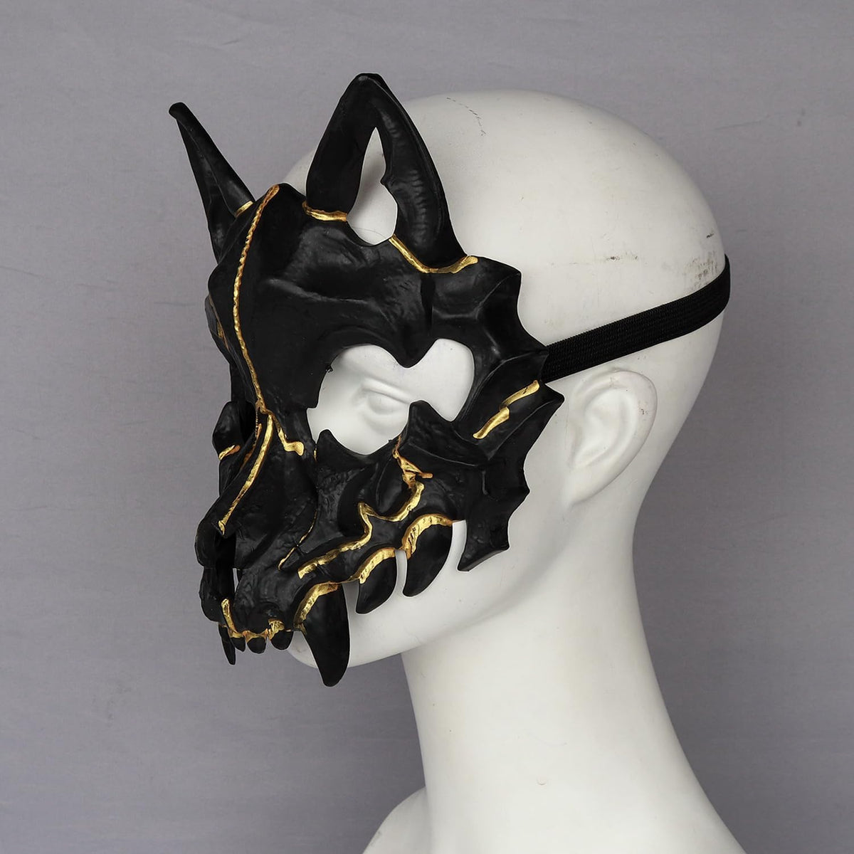 Joukavor Wolf Skull Mask Animal Skeleton Mask Japanese Mask Werewolf Mask (A-Black) - PuriLite