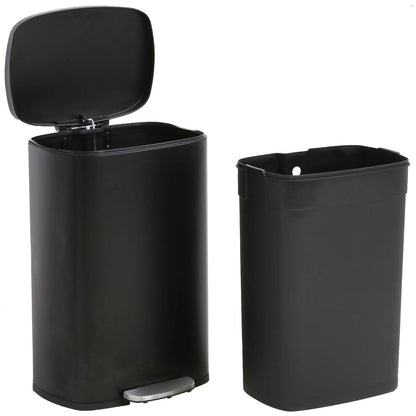 13 Gallon/50 L Garbage Can Kitchen Trash Can with Lid for Office Bedroom Bathroom Step Trash Bin Fingerprint-Proof Brushed Stainless Steel - PuriLite
