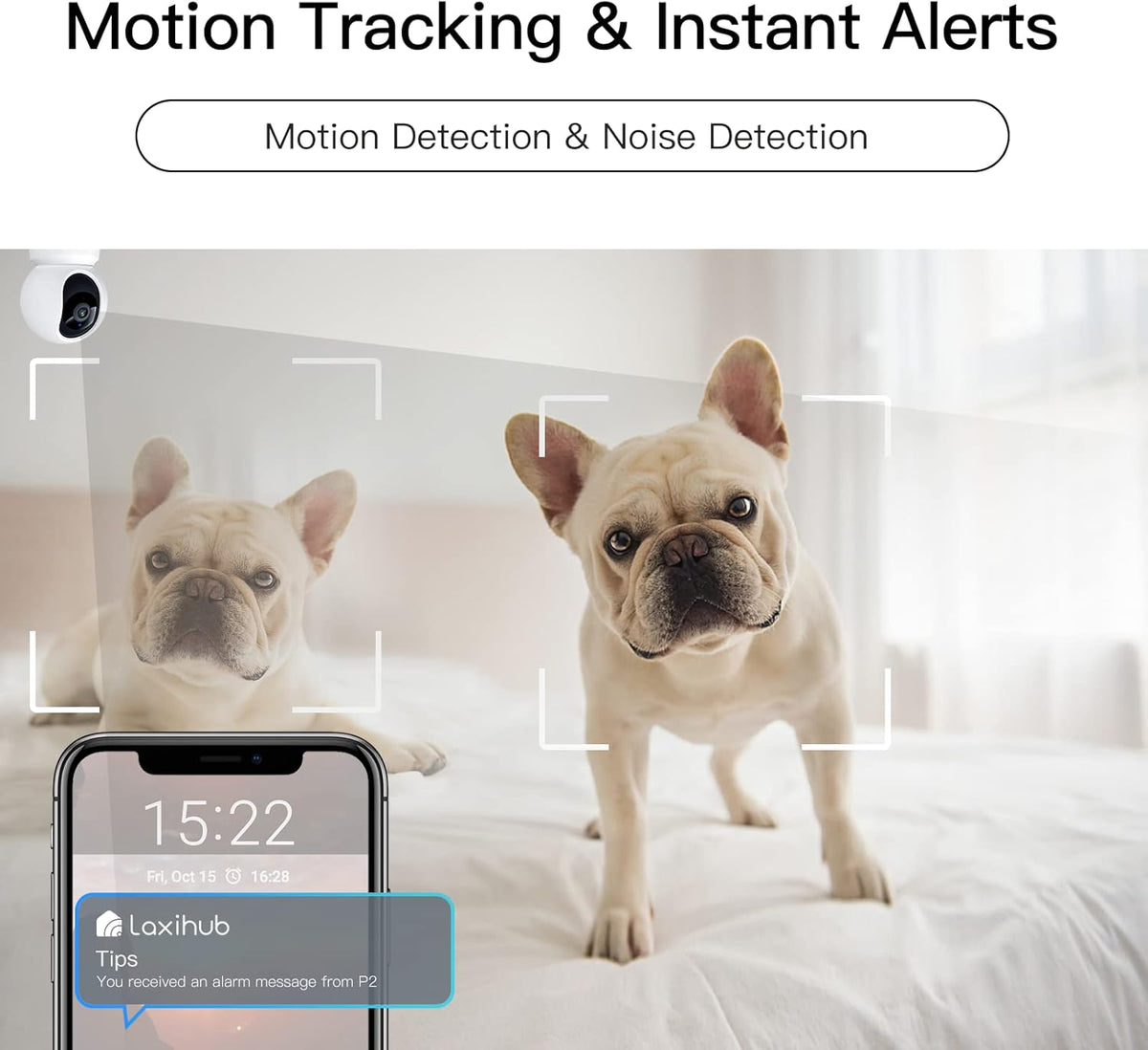360° View 2K Pet Camera with Phone App, Indoor Security Camera, P2T Baby Monitor, Pan/Tilt, Motion & Sound Detection, Night Vision,Two-Way Audio, Works with Alexa - PuriLite