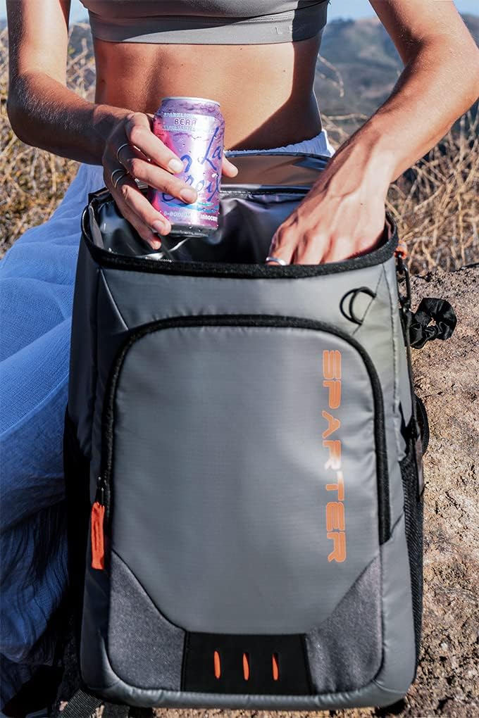 SPARTER Backpack Cooler Insulated Leak Proof 33/49 Cans, 2 Insulated Compartments Thermal Bag, Portable Lightweight Beach Travel Camping Lunch Backpack for Men and Women - PuriLite