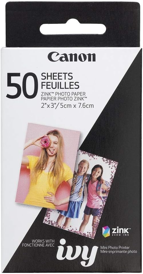 Canon 3215C001 IVY ZINK photo printer paper, 50 sheets - PuriLite
