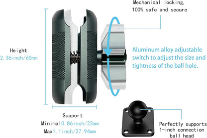 YIMINGYINUO Double Socket Arm Compatible with RAM Mounts B Size 1" Ball Components for Bike/Motorcycle/ATV Phone Mount, Emeralds (Short Arm) - PuriLite