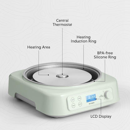 BUYDEEM LP55 5-in-1 Slow Cooker, Compatible with Various Cookwares, Multi-Cooker with Two Temperature Settings, Auto Keep Warm for 2H, Cozy Greenish, No Pot Included - PuriLite