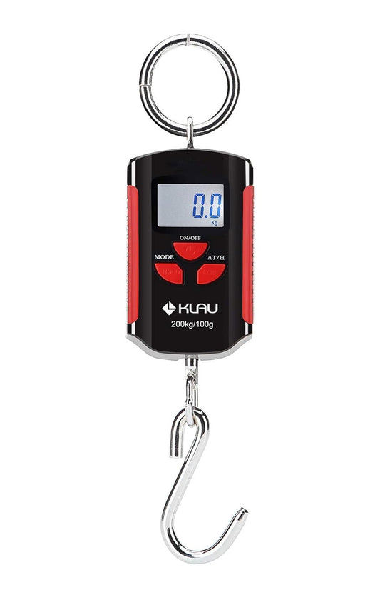 Klau Portable Mini Crane Scale 200 kg / 400 lb Heavy Duty Digital Scales LCD Display with Backlight for Home Farm Market Fishing Hunting Black and Red - PuriLite