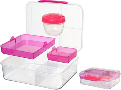 Sistema to Go Bento Box | Lunch Box with Yogurt/Fruit Container | 1.65 L | 6.9 Cup| BPA-Free | Colour May Vary - PuriLite