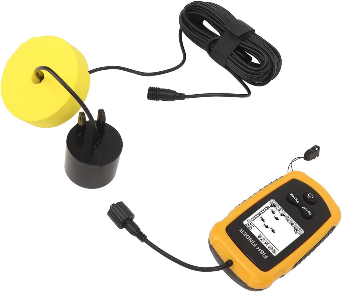 Akozon Portable Fish Depth Finder with LCD Display Handheld Fish Finder for Kayak and Boat Fishing, 200kHz Sonar Frequency, Castable - PuriLite