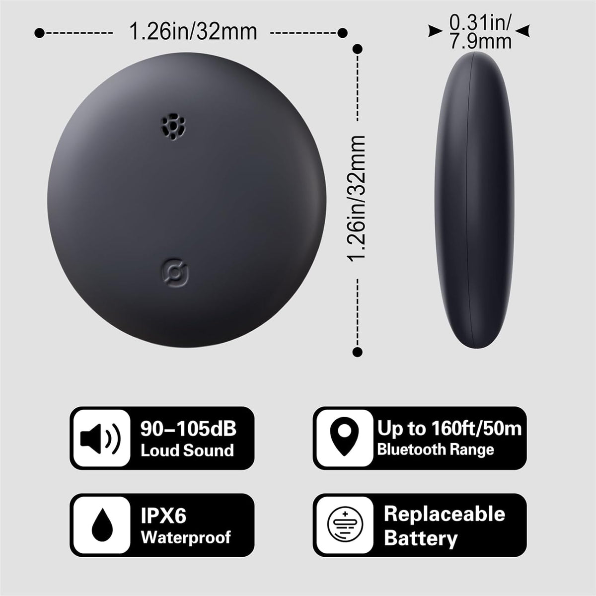 Reyke GPS Tracker Android, Air Smart Tag Compatible with Google Find My (Android Only), Key Finder for Keys, Luggage, Suitcase, Wallet, IP66 Waterproof, 4 Pack - PuriLite