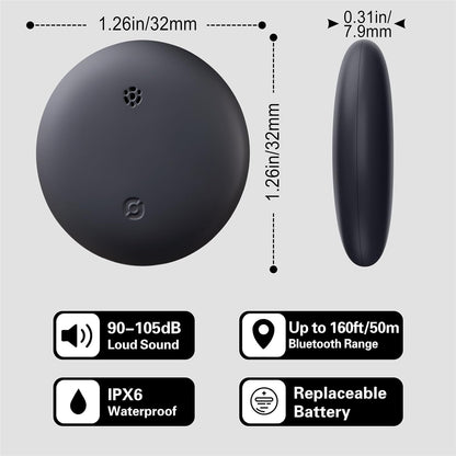 Reyke GPS Tracker Android, Air Smart Tag Compatible with Google Find My (Android Only), Key Finder for Keys, Luggage, Suitcase, Wallet, IP66 Waterproof, 4 Pack - PuriLite