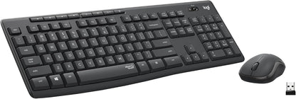 Logitech MK295 Wireless Mouse & Keyboard Combo with SilentTouch Technology, Full Numpad, Advanced Optical Tracking, Lag-Free Wireless, 90% Less Noise - Graphite - PuriLite