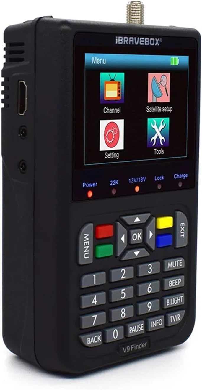 V9 Finder Digital Satellite Finder LCD Satellite Finder Digital Satellite Finder 3.5 Inch DVB-S/S2 H.265(Black) - PuriLite