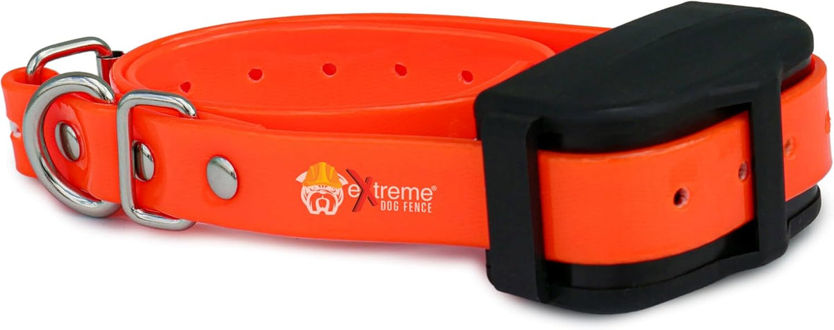Orange Heavy-Duty 3/4" Waterproof and Odor Proof TPU Replacement Dog Collar Strap for Bark, Shock, Training and Electric Dog Fence Receiver Collars - PuriLite