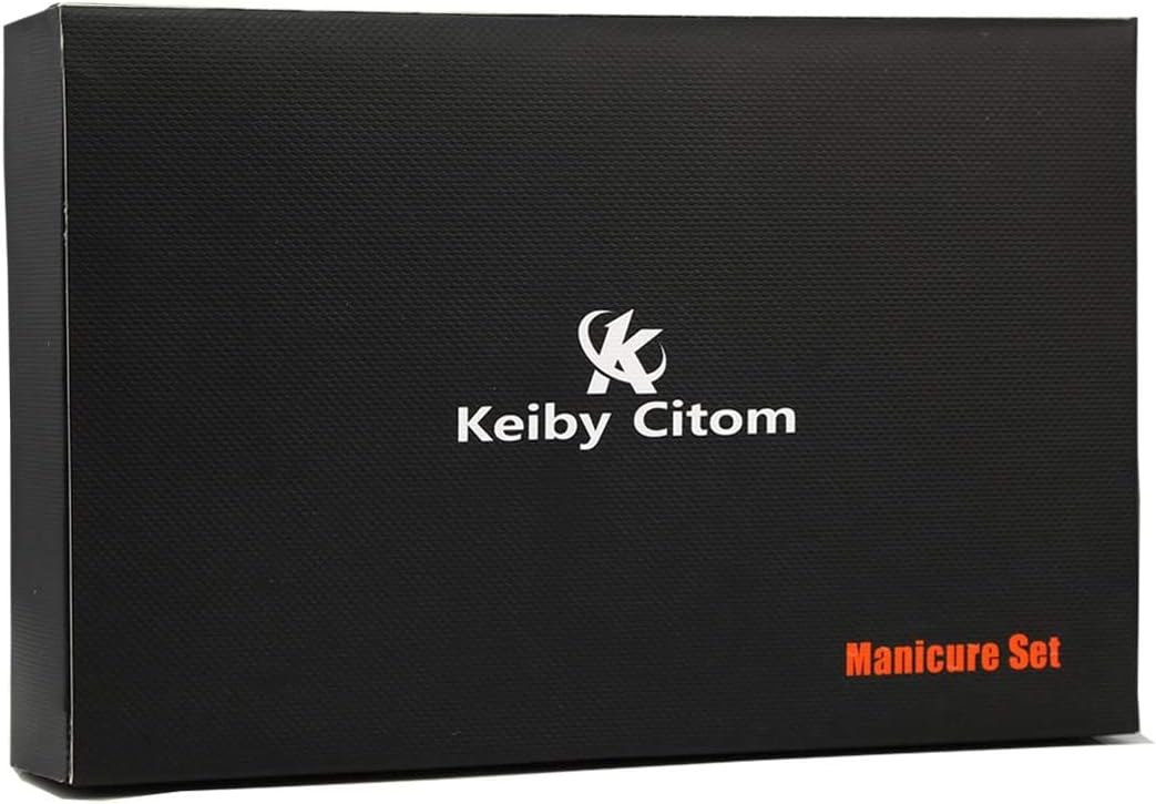 Keiby Citom Professional Stainless Steel Nail Clipper Travel & Grooming Kit Nail Tools Manicure & Pedicure Set of 18pcs with Luxurious Case (Black) - PuriLite
