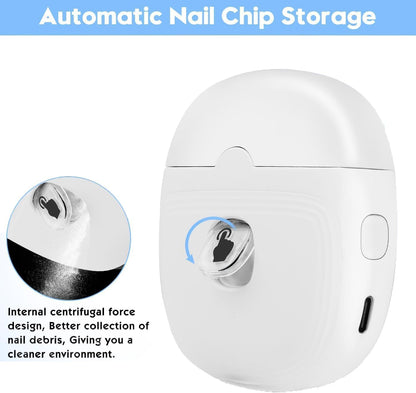 Electric nail clipper Automatic Nail Clipper, Electric Baby Nail Clippers with Light, Rechargeable Nail Clippers with Catcher, Electric Nail File for Baby, Kids, Seniors - PuriLite