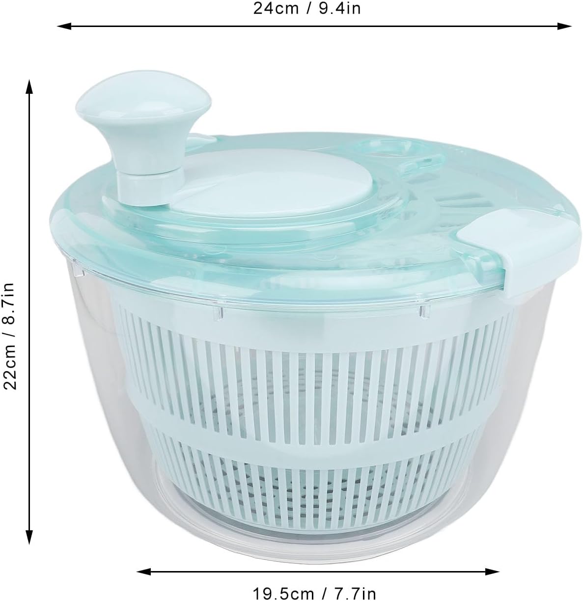 Salad Spinner, 5L Manual Lettuce Spinner, Fruit Washer Spinner, Fruit Dryer Spinner, Fruit Spinner Dryer, Salad Dryer, Vegetable Washer for Home Kitchen Washing & Drying - PuriLite
