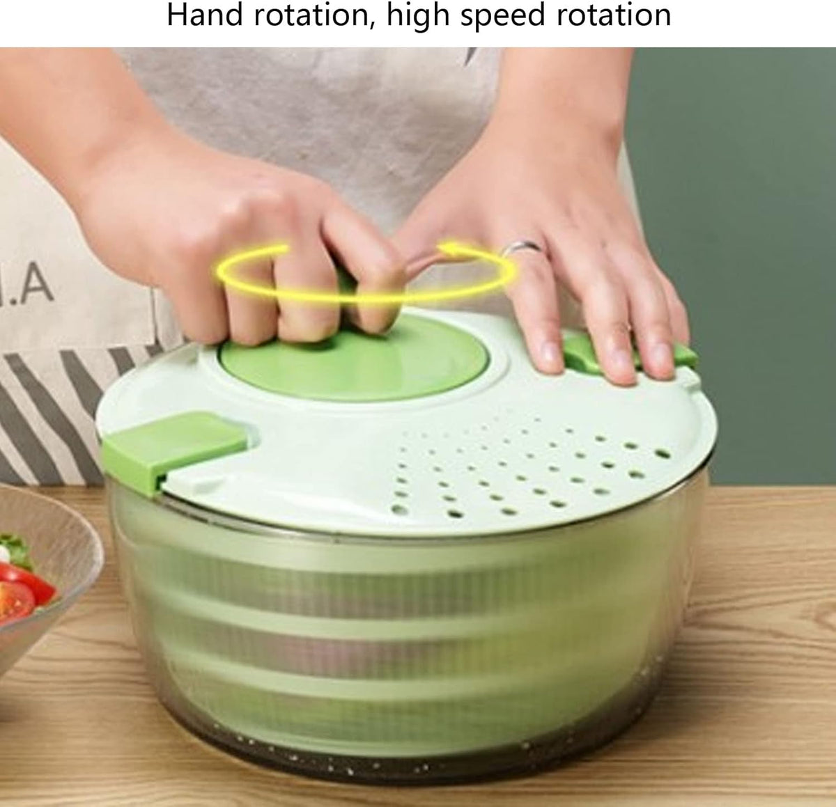 Salad Spinner Lettuce Washer with Drain Bowl Colander Handle, Veggie Dryer Fruit Washer Drainer for Cleaning Drying Greens Vegetables Fruits(Blue) - PuriLite