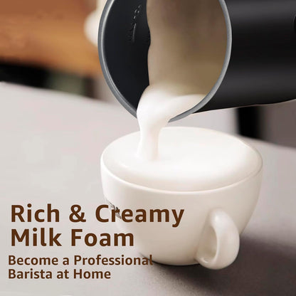 Milk Frother, 4 in 1 Electric Milk Steamer,11.8oz/350ml Automatic Warm and Cold Foam frother for Coffee, Latte, Macchiato, Cappuccino, Hot Chocolate - PuriLite