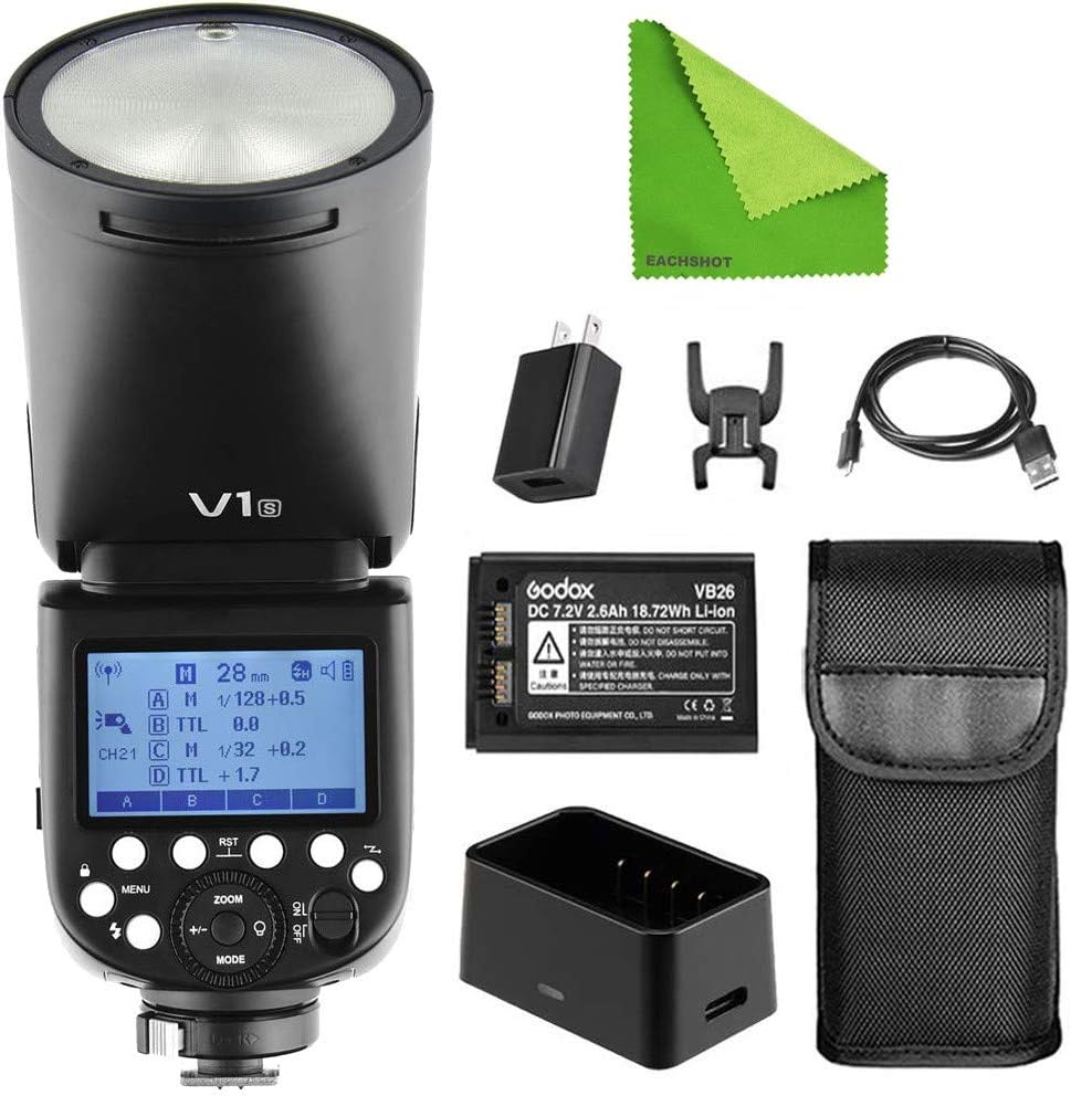 Godox V1-S Li-on TTL On-Camera Round Flash Speedlight Compatible with Sony Mi Hotshoe Cameras - PuriLite