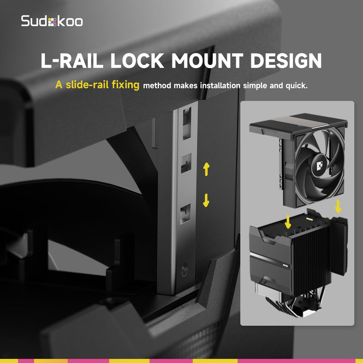 Sudokoo SK700 White AM5 CPU Cooler : 7 Heatpipes CPU Air Cooler for AM5 Exclusive - Single Tower PC Cooling with 120mm FDB PWM Quiet Fan & L-Rail Lock Mount - PuriLite