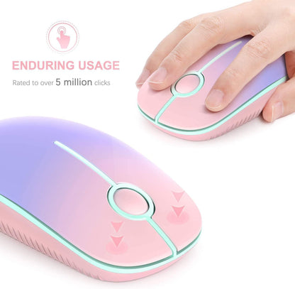 Wireless Mouse, Vssoplor 2.4G Slim Portable Computer Mice with Nano Receiver for Notebook, PC, Laptop, Computer (Sapphire Blue) - PuriLite